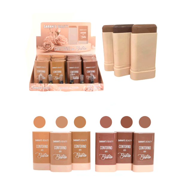 Box Contorno Em Bastao 6 Tons ( Box Com 24 Unidades ) - Sarah'S Beauty