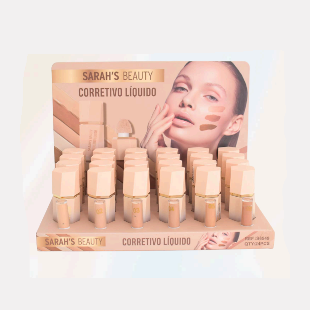 Box Corretivo Liquido 06 Tons ( Box Com 24 Unidades ) - Sarah'S Beauty