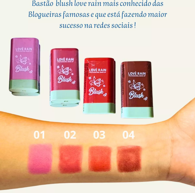 BOX DE BLUSH EM BASTAO C/24 UNIDADES (4 TONS) - LOVE RAIN - miniatura 3