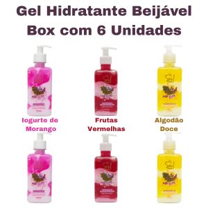 Box Gel Hidratante P/ Corpo e Virilha Beijavel 3 Sabores ( Box Com 6 Unidades ) Soul
