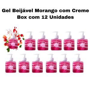 Box Gel Para Virilha Beijavel Morango Com Creme 180g ( Box Com 12 Unidades ) - Phallebeauty