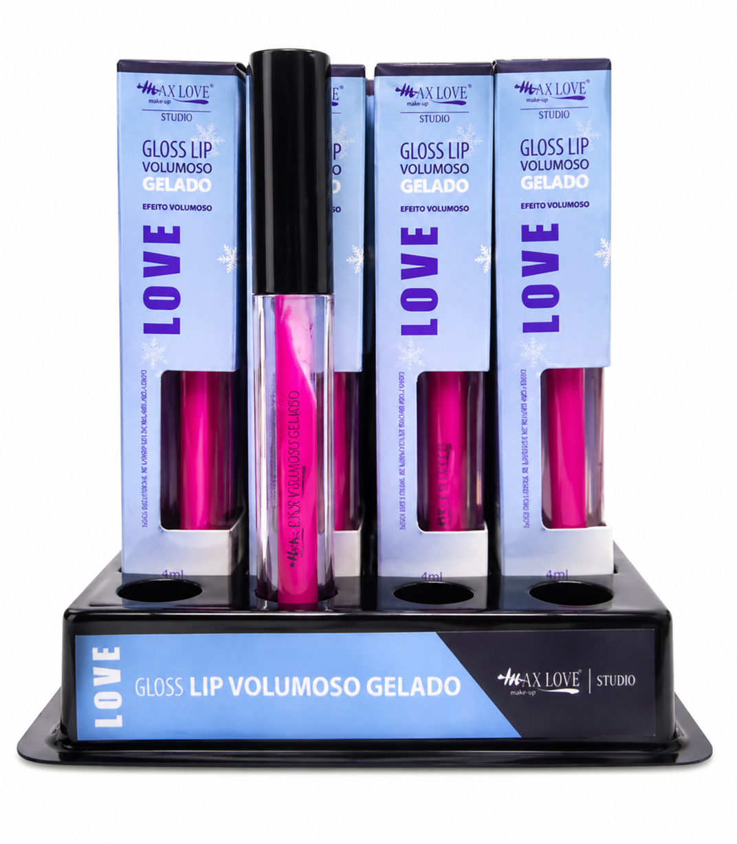 BOX GLOSS LIP VOLUMOSO GELADO ROSA (COR 101) C/32 UNI -MAX LOVE - imagem 1