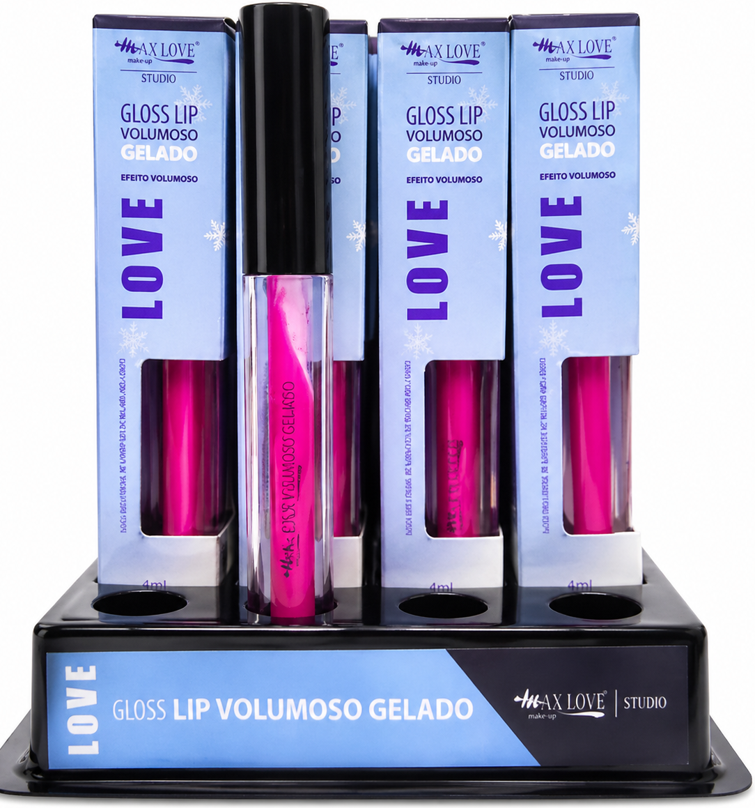 BOX GLOSS LIP VOLUMOSO GELADO ROSA (COR 101) C/32 UNI -MAX LOVE - miniatura 2