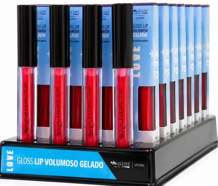BOX GLOSS LIP VOLUMOSO GELADO VERMELHO (COR 105) C/32 UNI -MAX LOVE - imagem 1