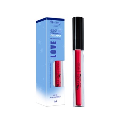 BOX GLOSS LIP VOLUMOSO GELADO VERMELHO (COR 105)  C/32 UNI -MAX LOVE - miniatura 3