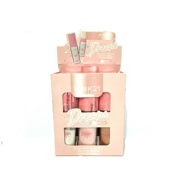 Box Iluminador Po de Fada Drean 3 Tons ( Box Com 12 Unidades ) - Pink 21