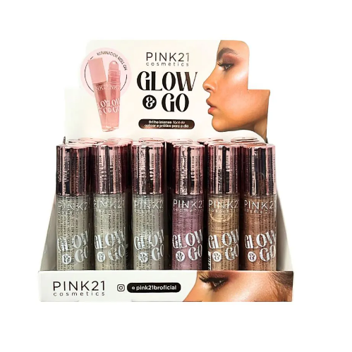 Box Iluminador Roll On Glow & Go 4 Tons ( Box Com 24 Unidades ) - Pink 21