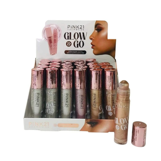 Box Iluminador Roll On Glow & Go 4 Tons ( Box Com 24 Unidades ) - Pink 21 — miniatura 2