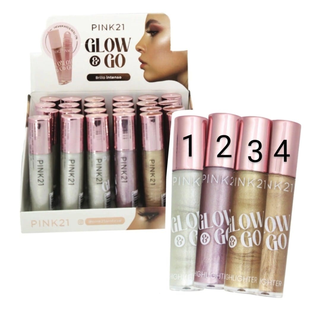 Box Iluminador Roll On Glow & Go 4 Tons ( Box Com 24 Unidades ) - Pink 21 — miniatura 3
