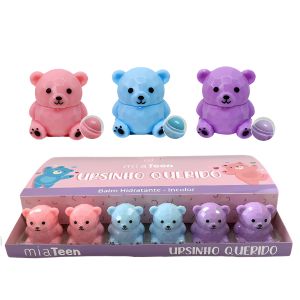 Box Lip Balm Ursinho Querido 3 Cores ( Box Com 24 Unidades )- Miamake