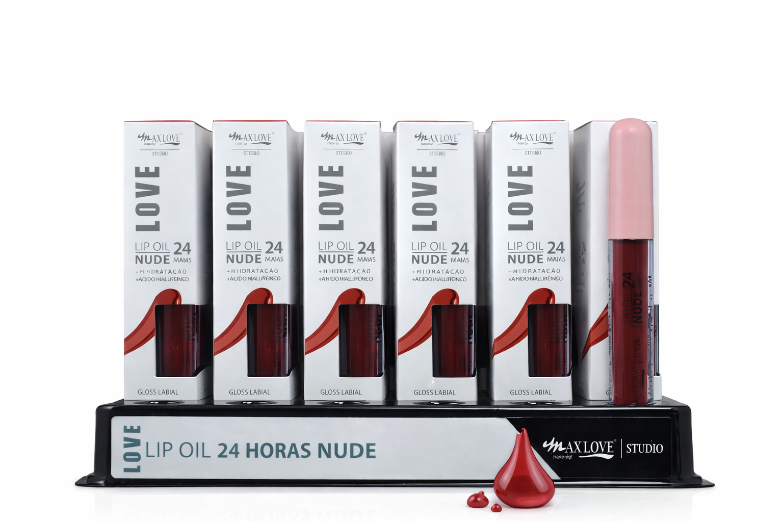 BOX LIP OIL 24H NUDE COR 806 C/36 UNI -MAX LOVE - imagem 1