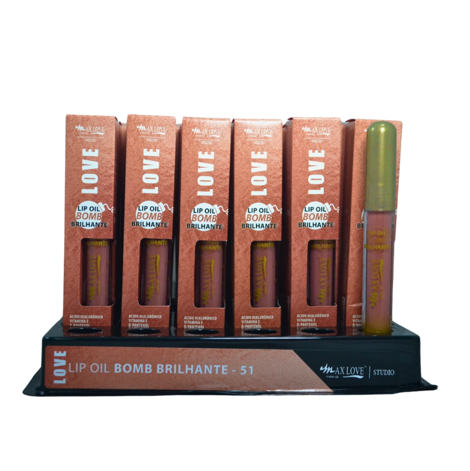 BOX LIP OIL BOMB BRILHANTE COR 51 ( BOX COM 36 UNIDADES ) - MAX LOVE - imagem 1
