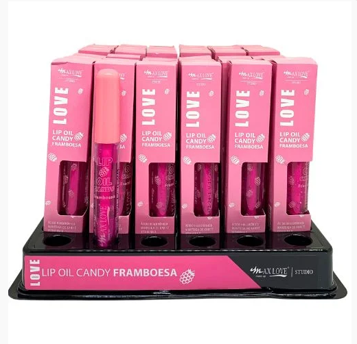 BOX LIP OIL CANDY FRAMBOESA COR-601 ( BOX COM 36 UNIDADES ) - MAX LOVE - imagem 1