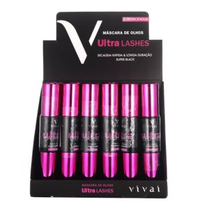 Box Mascara de Cilios Ultra Lashes A Prova D'Agua Cor Preta ( Box Com 24 Unidades ) - Vivai