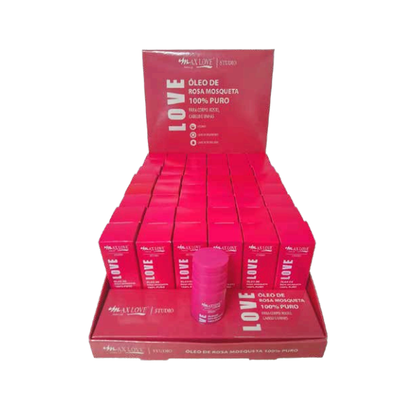BOX OLEO DE ROSA MOSQUETA 100% PURO 10ML (BOX COM 48 UNID.) - MAX LOVE - imagem 1