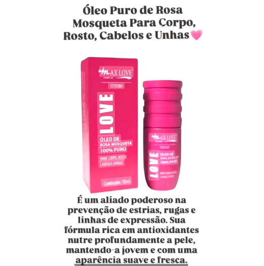 BOX OLEO DE ROSA MOSQUETA 100% PURO 10ML (BOX COM 48 UNID.) - MAX LOVE - miniatura 2