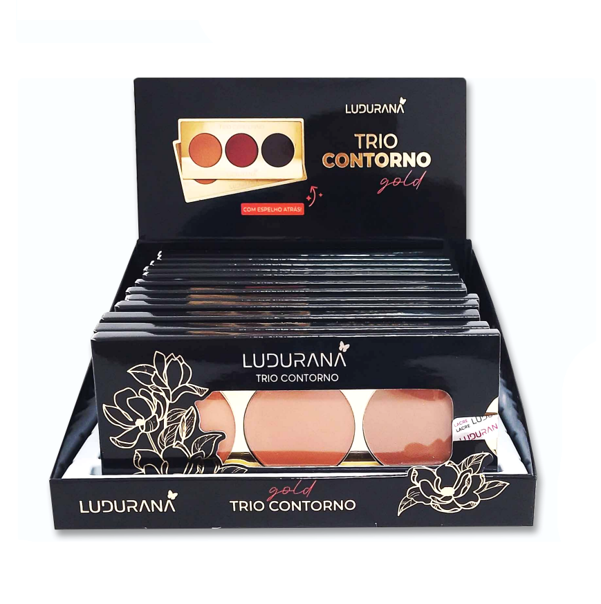 Box Paleta Trio de Contorno Gold ( Box Com 12 Unidades) - Ludurana