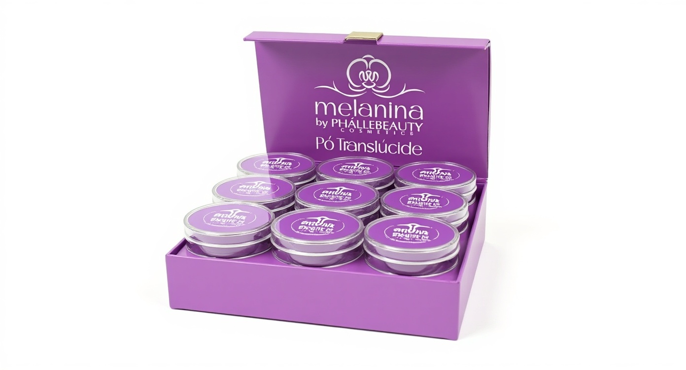 Box Pó Translucido Melanina ( Box Com 12 Unidades ) Phallebeauty