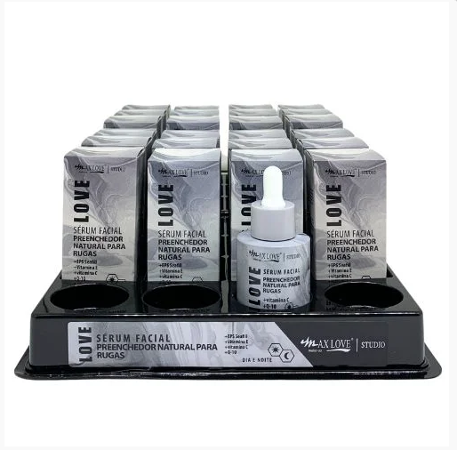 BOX SERUM FACIAL PREENCHEDOR NATURAL PARA RUGAS 30ML ( BOX COM 24 UNIDADES ) - MAX LOVE - imagem 1