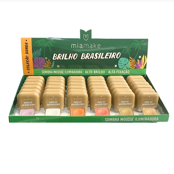 BOX SOMBRA MOUSSE ILUMINADORA BRILHO BRASILEIRO (6 TONS) C/36 UNI - MIAMAKE - imagem 1