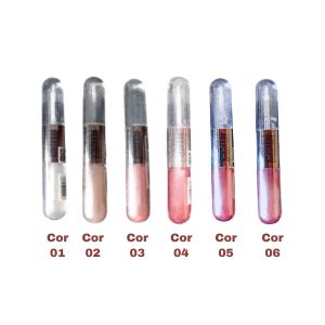 BRILHO LABIAL PEROLADO E LIP OIL GLITTER 2 EM 1 - LUA E NEVE COR:01 - imagem 1