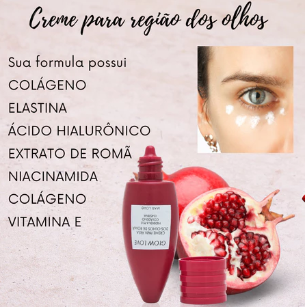 CREME PARA  AREA DOS OLHOS ROMA GLOW LOVE 60G MAX LOVE - miniatura 2