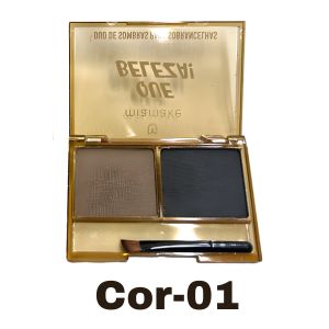 DUO DE SOMBRA PARA SOBRANCELHAS QUE BELEZA (2 TONS) COR-1 - MIAMAKE - imagem 1