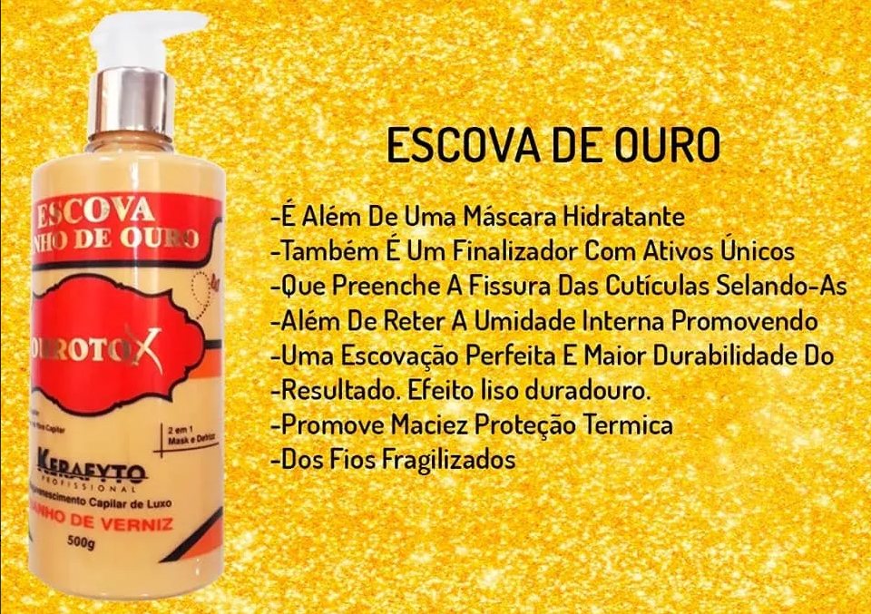 Escova Banho de Ouro S.O.S Ourotox 500ml Kerafyto — miniatura 3