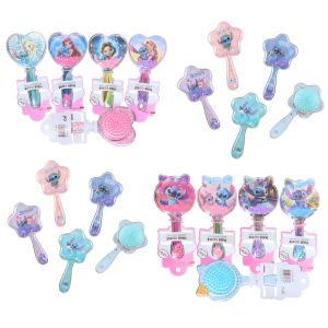 Escova Para Cabelo Infantil Lilo & Stitch e Princesas Com Glitter - Mey