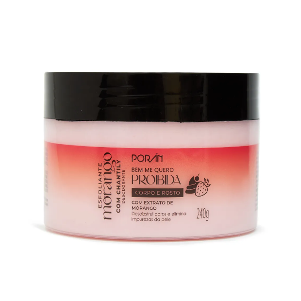 Esfoliante Corpo e Rosto Morango Com Chantily 240 G -Poran