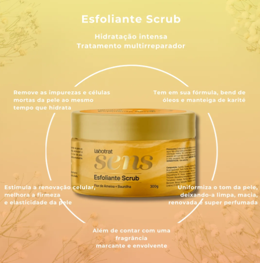 ESFOLIANTE SCRUB FLOR DE AMEIXA E BAUNILHA 300 G -LABOTRAT - miniatura 2