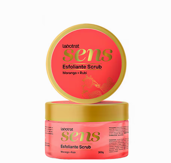 ESFOLIANTE SCRUB MORANGO + RUBI 300 G -LABOTRAT - imagem 1