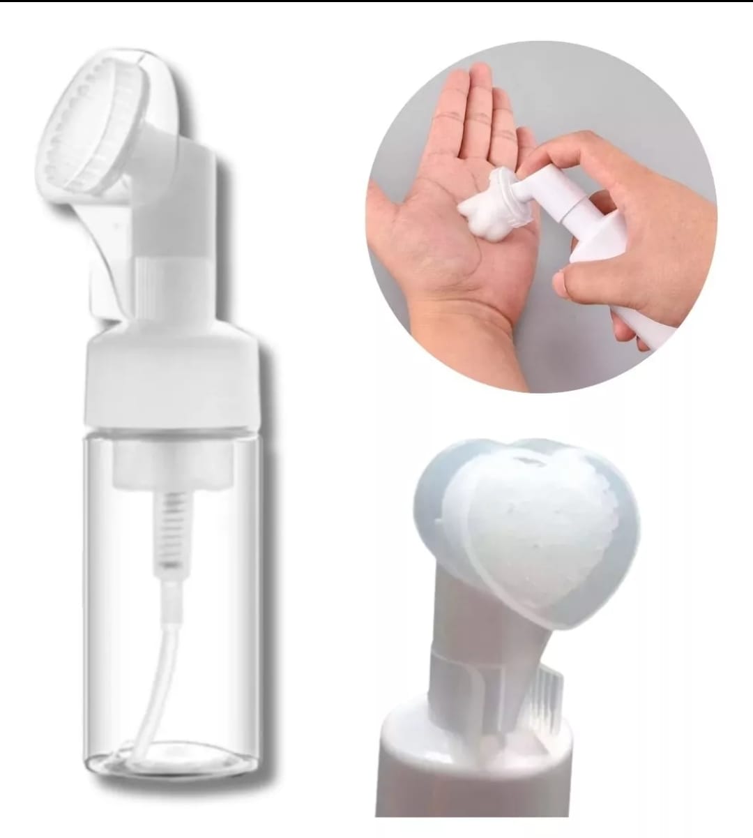 Frasco Pump Espumador 120 Ml Para Limpeza Facial Transparente - Royal