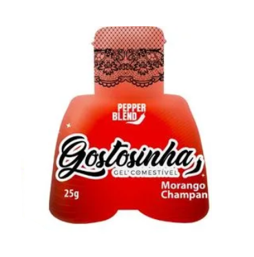Gel Comestivel Gostosinha Hot 25g Morango Com Champagne Pepper Blend