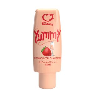Gel Comestivel Yummy Sabor Morango Com Champagne 15ml - Sexy Fantasy