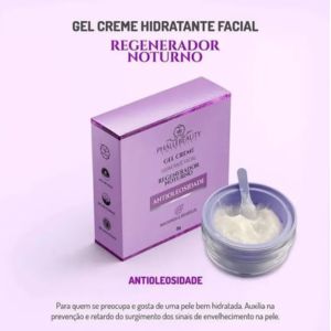 Gel Creme Hidratante Facial Antioleosidade Regenerador Noturno - Phallebeauty — miniatura 2