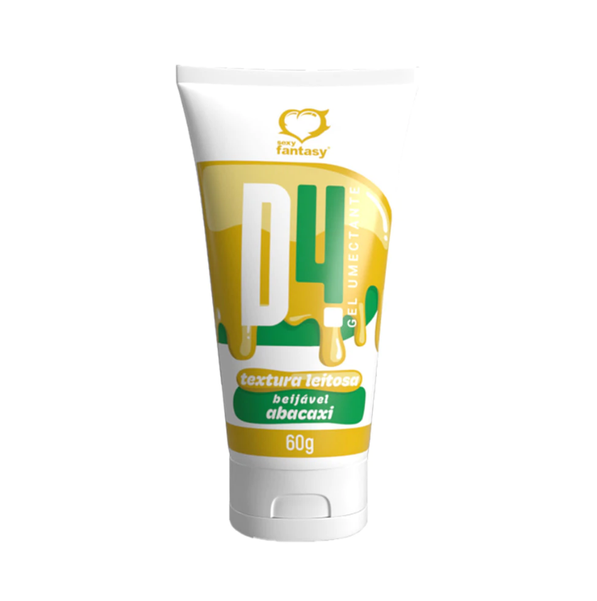 Gel D4 Umectante Lubrificante Textura Leitosa Beijável Abacaxi 60g - Sexy Fantasy
