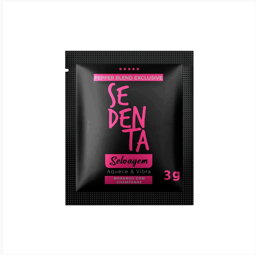 GEL DESLIZANTE SELVAGEM SEDENTA POR ORAL MORANGO COM CHAMPAGNE 3G SACHE - PEPPER BLEND - imagem 1