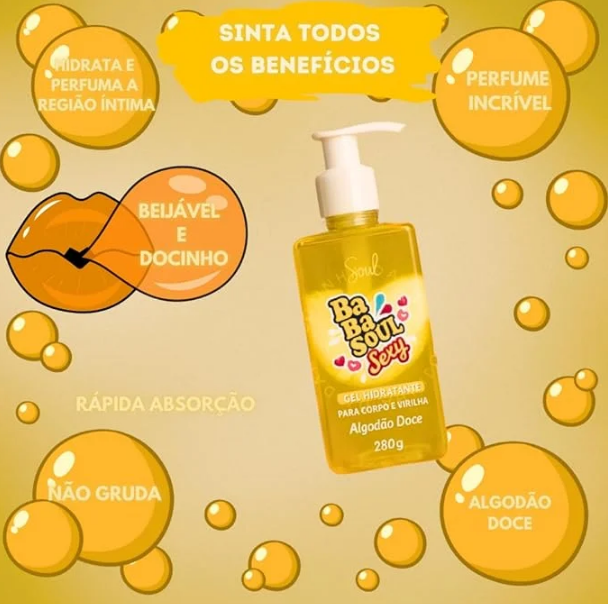 Gel Hidratante Para Corpo e Virilha Beijavel Algodao Doce Babasoul Sex - Soul — miniatura 2