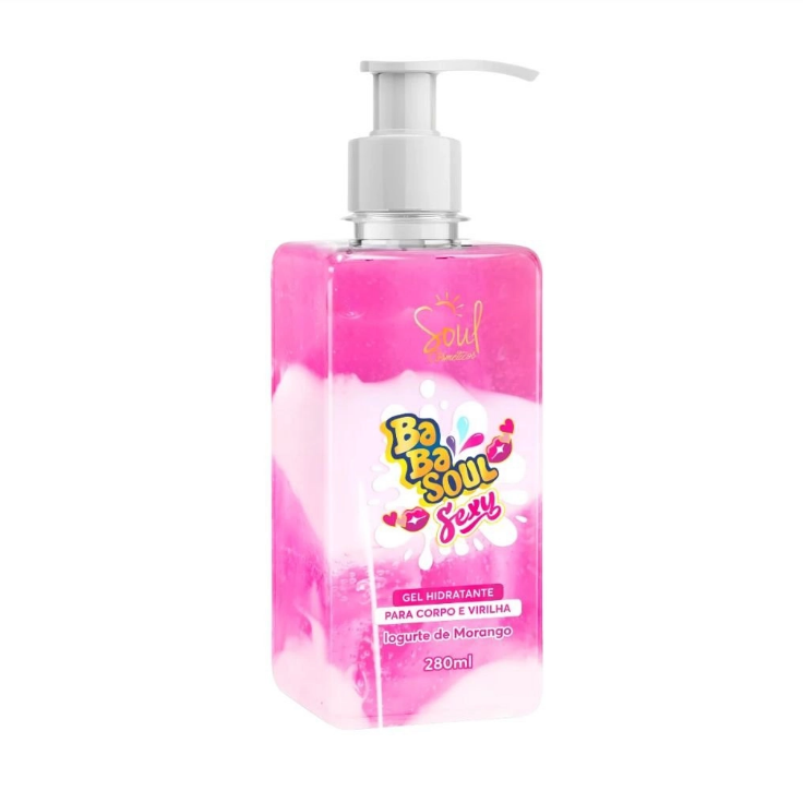 Gel Hidratante Para Corpo e Virilha Beijavel Iogurte de Morango Babasoul Sex