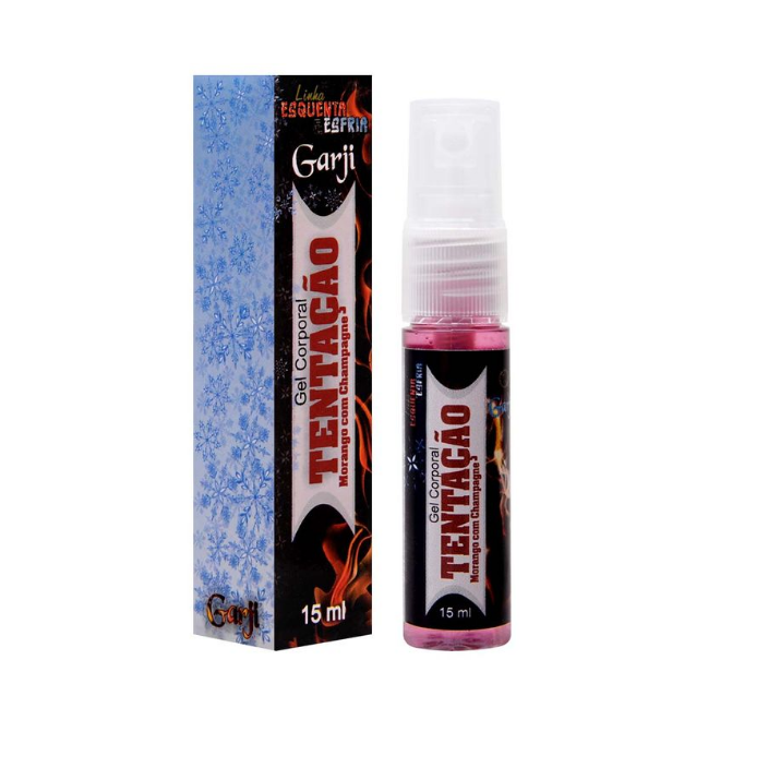 Gel Tentação Excitante Morango Com Champagne Spray 15ml - Garji