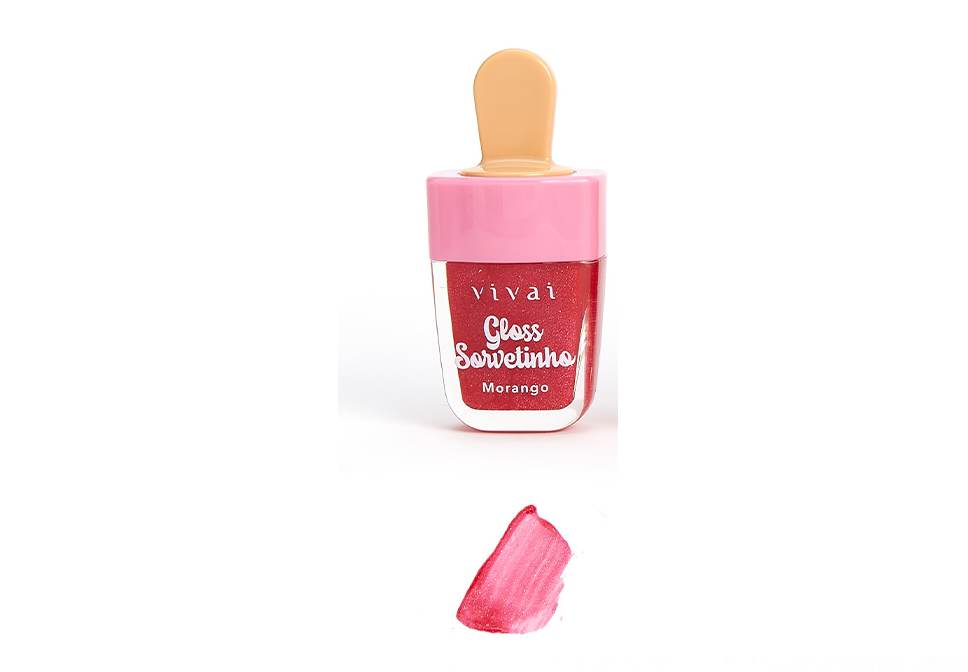 GLOSS SORVETINHO (5 SABORES)  -VIVAI sabor: MORANGO
