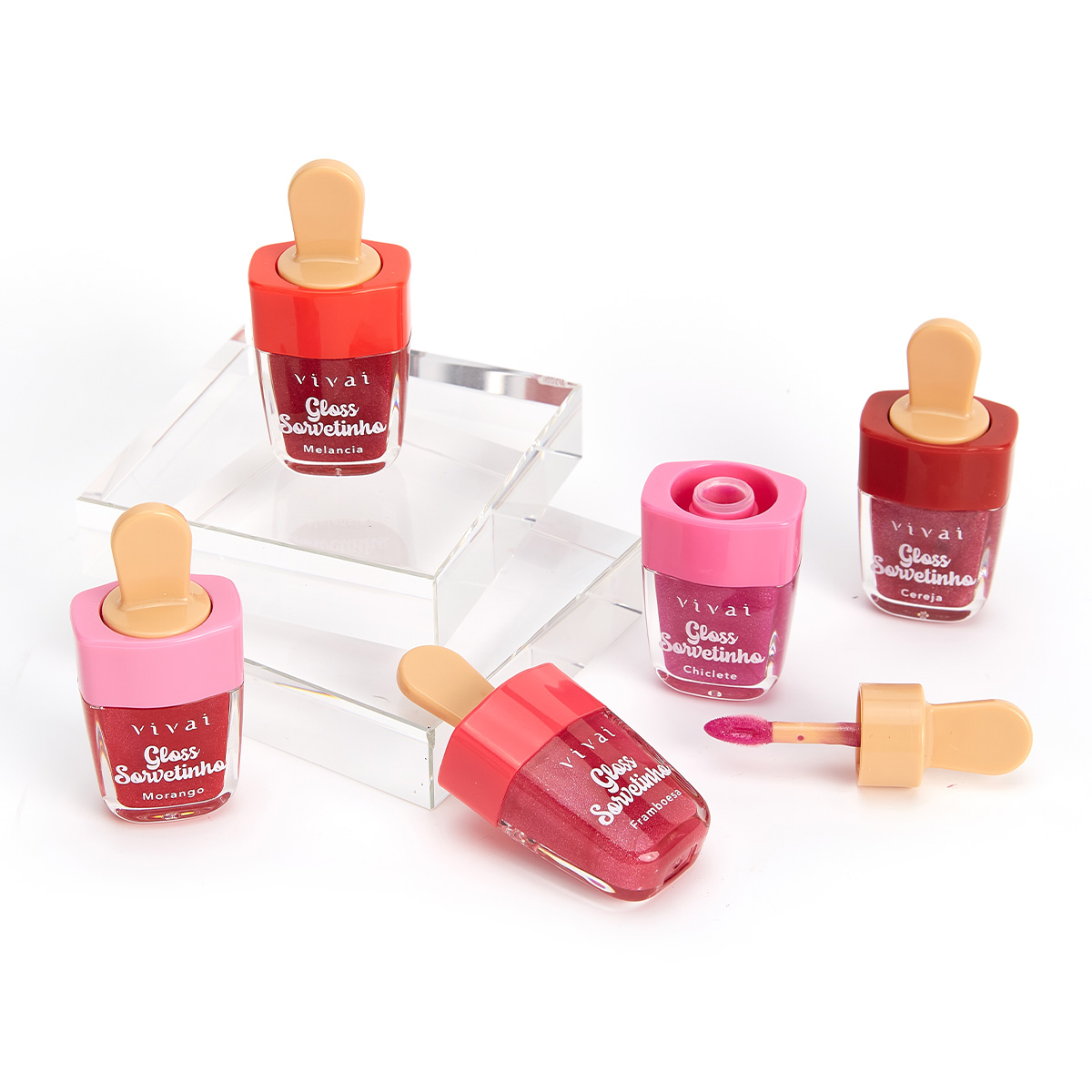 GLOSS SORVETINHO (5 SABORES)  -VIVAI sabor: MORANGO — miniatura 2