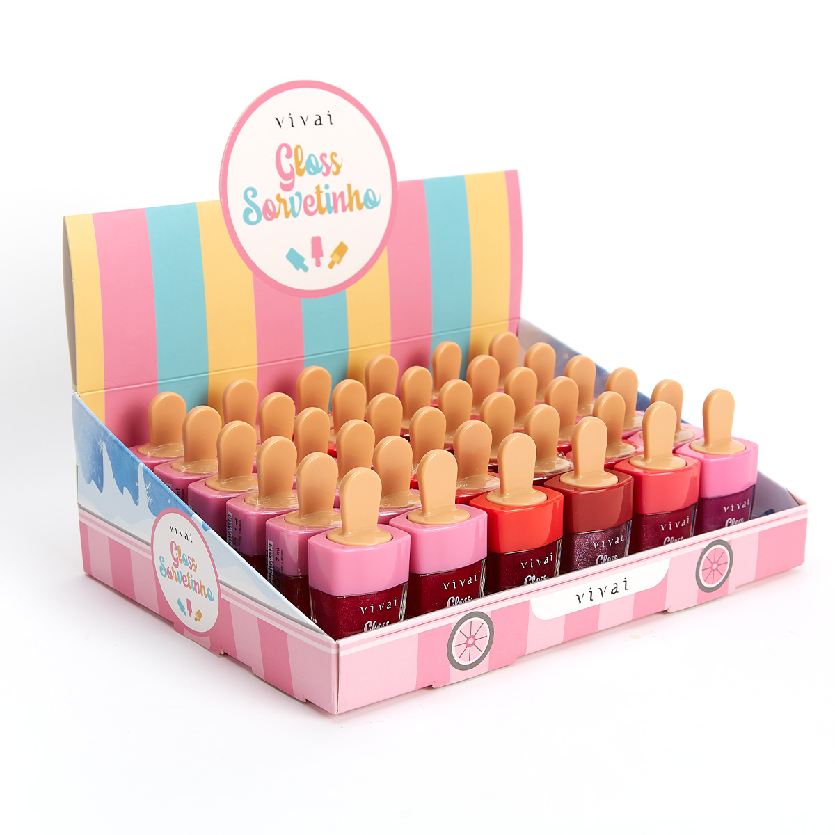 GLOSS SORVETINHO (5 SABORES)  -VIVAI sabor: MORANGO — miniatura 3