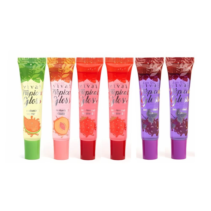 GLOSS TROPICAL FRUTAS COM VITAMINA E (4 SABORES)  -VIVAI sabor: UVA — miniatura 2