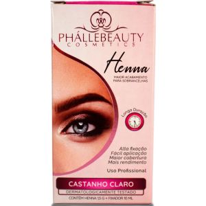Henna Castanho Claro + Fixador de Sobrancelha Phallebeauty