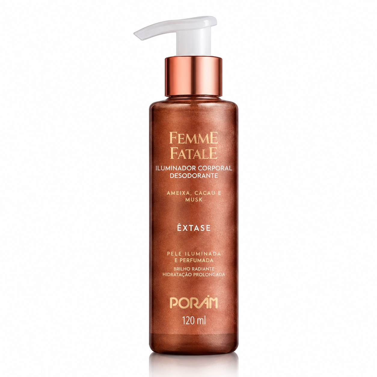 Iluminador Corporal Desodorante Femme Fatale Extase 120g - Poran