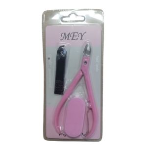 KIT 1 CORTADOR DE UNHAS + ALICATE PARA CUTICULA + LIXA POLIDORA - MEY