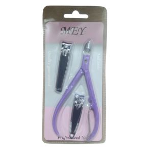 Kit 2 Cortadores de Unhas + Alicate Para Cuticula - Mey