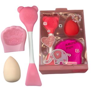 Kit 3 Peças Escova de Limpeza Facial Silicone e Esponja - Jony — miniatura 2